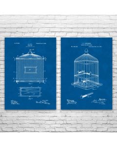 Bird Cage Patent Prints Set of 2