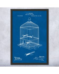 Bird Cage Perch Patent Framed Print