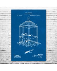 Bird Cage Perch Patent Print Poster