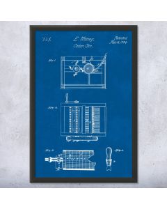 Eli Whitney Cotton Gin Framed Patent Print