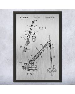 Digger Derrick Truck Framed Patent Print
