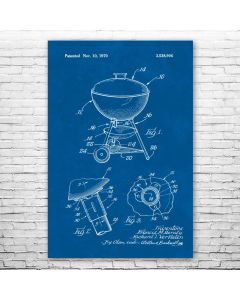 Charcoal Kettle Grill Poster Patent Print