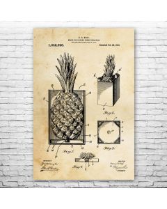 Pineapple Crate Patent Print Poster