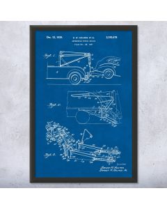 Tow Truck Lift Framed Patent Print