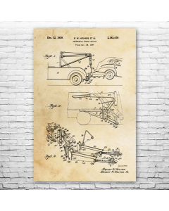 Tow Truck Lift Poster Patent Print