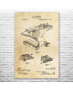 Blacksmith Anvil Poster Patent Print