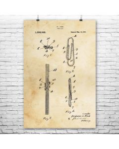 Paper Clip Patent Print Poster