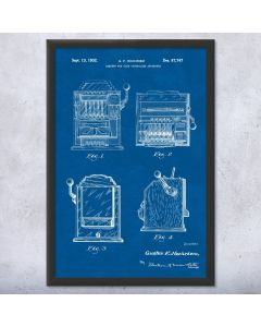 Slot Machine Framed Patent Print