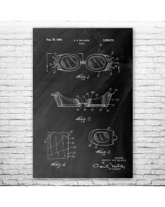 Swimming Goggles Poster Patent Print