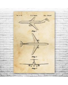 Jetliner 777 Airplane Poster Patent Print
