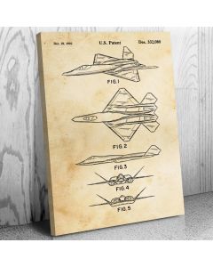 F-23 Fighter Jet Patent Canvas Print