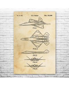 F-23 Fighter Jet Patent Print Poster