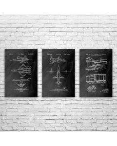 Fighter Jet Patent Posters Set of 3