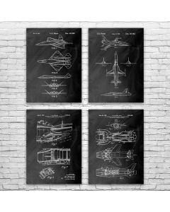 Fighter Jet Patent Prints Set of 4
