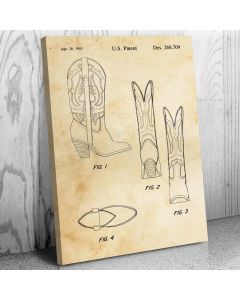 Cowboy Boot Patent Canvas Print