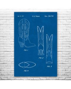 Cowboy Boot Patent Print Poster
