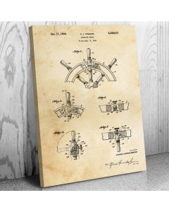 Ship Steering Wheel Patent Canvas Print