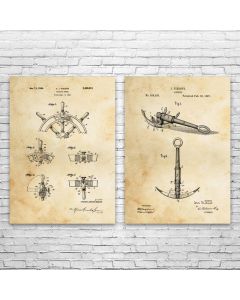 Nautical Sailing Patent Prints Set of 2