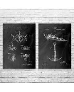 Nautical Sailing Patent Prints Set of 2