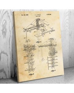 Tower Crane Patent Canvas Print