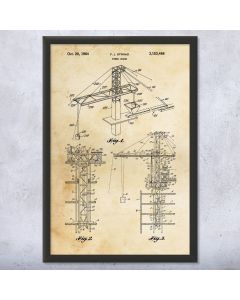 Tower Crane Framed Patent Print