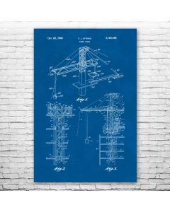 Tower Crane Patent Print Poster