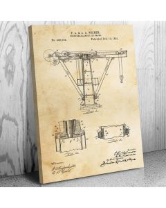 Jib Crane Patent Canvas Print
