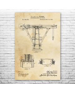 Jib Crane Patent Print Poster