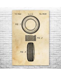 Car Tire Patent Print Poster