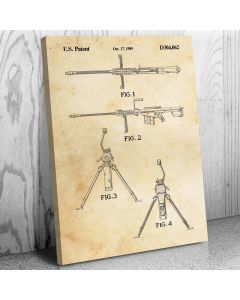 Barrett M82 M107 .50 Cal Rifle Patent Canvas Print