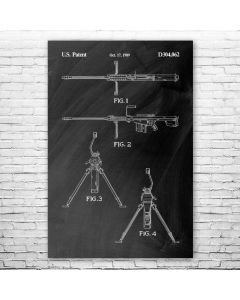 Barrett M82 M107 .50 Cal Rifle Patent Print Poster