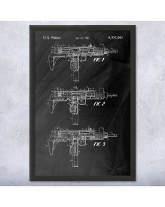Uzi Submachine Gun Framed Patent Print