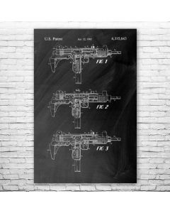 Uzi Submachine Gun Patent Print Poster