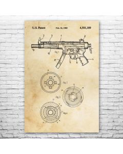 H&K MP5 Submachine Gun Patent Print Poster