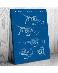 M249 SAW Machine Gun Patent Canvas Print