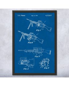M249 SAW Machine Gun Framed Patent Print