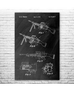 M249 SAW Machine Gun Poster Patent Print