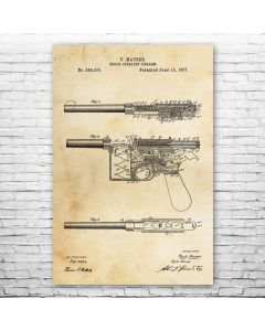 Mauser C96 Pistol Poster Patent Print