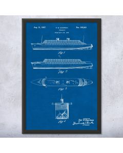 Steamship Framed Patent Print