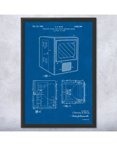 Retro TV Framed Patent Print