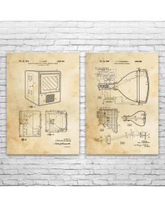Television TV Patent Prints Set of 2