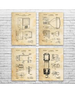 Television TV Patent Posters Set of 4