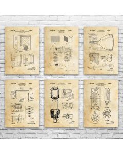 Television TV Patent Posters Set of 6