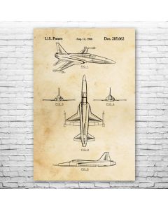 F-20 Tigershark Patent Print Poster
