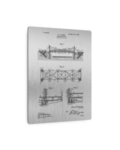 Suspension Bridge Patent Metal Print