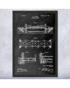 Suspension Bridge Framed Patent Print