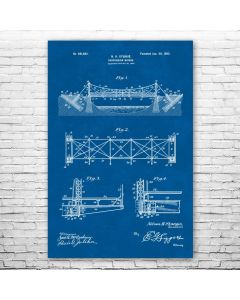 Suspension Bridge Patent Print Poster