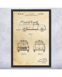 Retro Ambulance Framed Patent Print