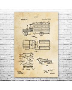 Vintage Ambulance Patent Print Poster