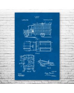 Vintage Ambulance Poster Patent Print